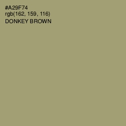 #A29F74 - Donkey Brown Color Image